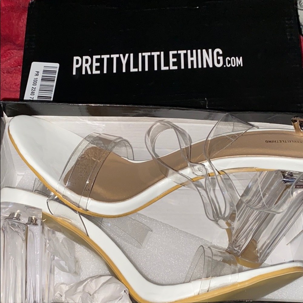White clear heel